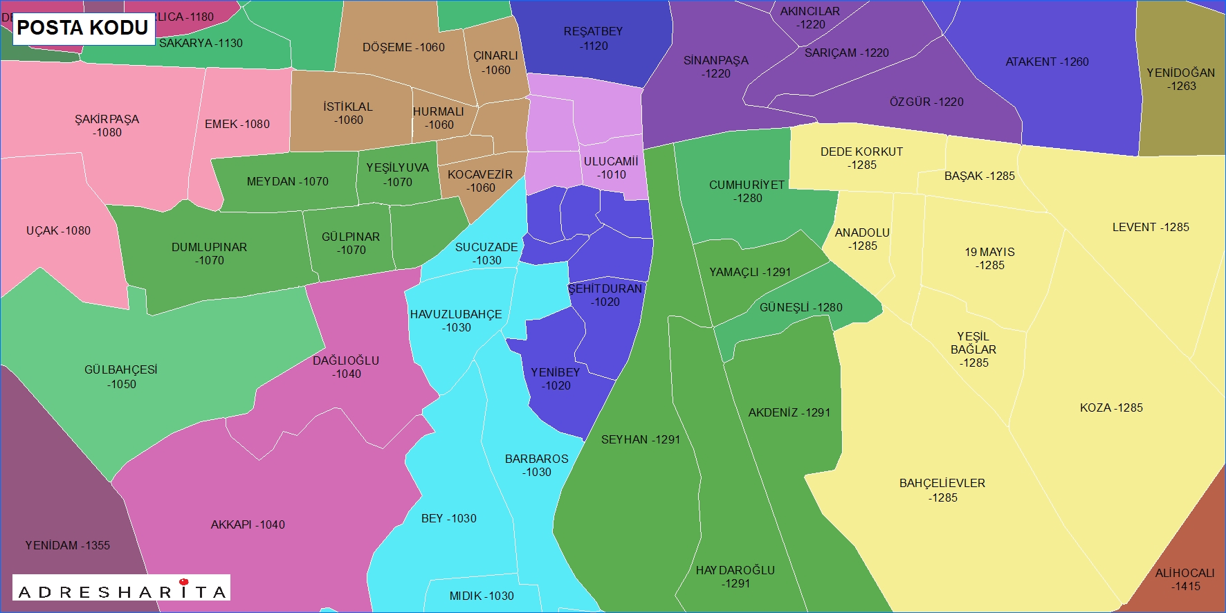 Türkiye posta kodu haritası